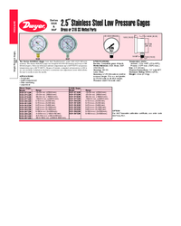 Thumbnail of document Brochure - SGX / SGF Stainless Steel Low Pressure Gage